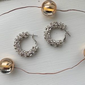 🚨 Rhinestone Hoop Earrings